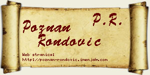 Poznan Rondović vizit kartica